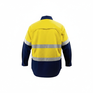 Camisa de Seguridad de Alta Visibilidad Sapeemo Sports, Reflectante, Transpirable, para Hombre, de Dos Tonos, Manga Larga, Algodón, Uniforme de Trabajo - Product Image 2