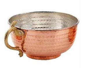 Cuenco de cobre martillado hecho a mano, vajilla de metal pulido vintage - Product Image 2
