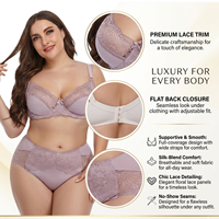 Ensemble soutien-gorge et culotte une pièce grande taille pour femme, broderie dentelle, bonnets à armatures, antibactérien, taille personnalisée, ODM, vente en gros, usine
