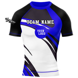 Camiseta de Compresión Personalizada Sublimada de Manga Corta para MMA, Rashguard para Hombre - Product Image 1