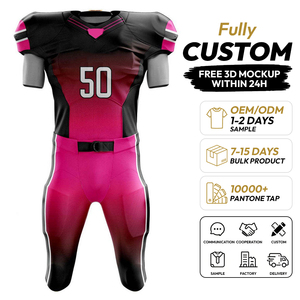 Uniforme de football américain, logo personnalisé, nom de l'équipe, numéro, technologie d'impression par sublimation, 100% polyester, antibactérien, unisexe, short - Product Image 1