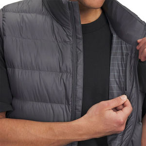 Gilet en duvet Montane gris, sans manches, entièrement zippé, col montant, thermique, doux, respirant, pour hommes - Product Image 5