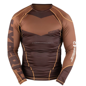 2025 new design Quality Guarantee Polyester and Spandex Quick Dry short Sleeve <b>Rash</b> <b>Guards</b> for <b>Men</b> by Bright Way International - Product Image 2