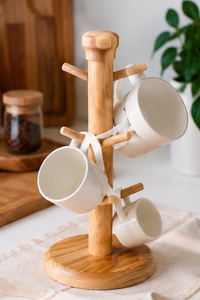 Soporte de Madera Hecho a Mano Multifuncional Moderno de Lujo para Tazas de Café, Organizador de Encimera para Cocina, Cafetería, Hogar - Product Image 6