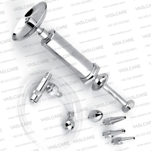 Self-Filling <b>Ear</b> Syringe Kit Stainless Steel Otology Irrigation Pump with Flexible Tube & Safety Protection Disk ENT Instrument - Product Image 4