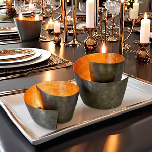 Porte-bougies décoratifs en fer avec revêtement en poudre marron pour la décoration de la maison Noël et Pâques Écologiques - Product Image 6