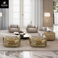 Canapé modulaire en cuir de style moderne de luxe léger Boca Design Premium Villa, ensemble de canapés personnalisables, meubles de salon