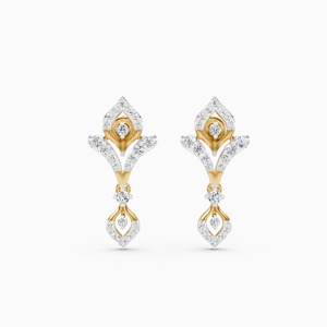 Deslumbrantes pendientes Petal Aura con diamantes cultivados en laboratorio de 0,70 quilates en oro amarillo, blanco y rosa de 9 quilates - Product Image 3