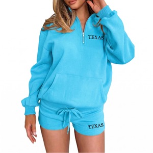 Ensemble short et haut demi-zippé pour femme – Tenue décontractée d'été 2 pièces - Product Image 4