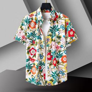 Chemises hawaïennes Aloha pour hommes, de haute qualité, 100% coton, 40s, style japonais, imprimées sur toute la surface, sans plis, manches courtes - Product Image 4