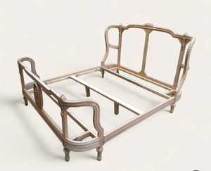 Cama de Princesa Europea, Estilo Francés, Cama Doble, Estructura Tapizada en Rosa, Muebles de Dormitorio Tallados, Juego de Dormitorio de Diseño Antiguo - Product Image 5