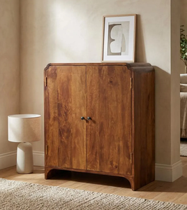 Armarios Blancos de Madera Maciza de Caoba Estilo Americano de Mediados de Siglo con 2 Puertas Louvre y 2 Cajones Grandes para Ropa, Ideales para Casas de Campo - Product Image 4