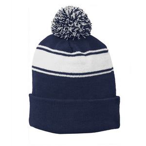 Unisex 100% Acrylic Adult Winter Beanie <b>Bobble</b> <b>Hat</b> Custom Knitted with Embroidered Logo Factory Direct MOQ 20pcs <b>for</b> Beach <b>Men</b> - Product Image 1