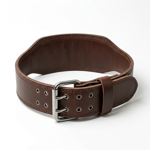 Heavy Duty Cowhide Breathable Weightlifting Belt 4 Inch Wide Double Prong Buckle Powerlifting Custom Logo OEM Available - Product Image 2