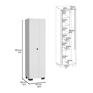 Armoire à outils à double porte Attica Rangement pratique pour balais avec étagères intérieures et cintres latéraux - Product Image 4