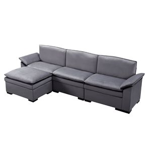 Divano Componibile Grigio Scuro 117.7 con Pouf per Soggiorno - Product Image 5