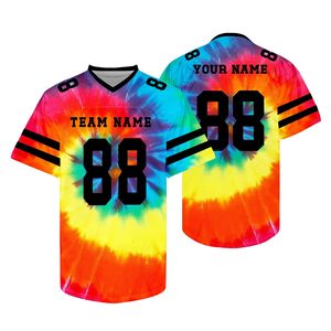 Maillot de football américain haut de gamme en polyester mesh Dazzle DTF, col en V, respirant, durable, pour équipe, personnalisable (OEM, marque privée) - Product Image 3