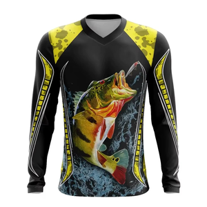 Camiseta de Pesca Personalizada 2026, 100% Poliéster, Manga Larga, Sublimada, Secado Rápido, Transpirable, Camuflaje, Ropa para Hombre, Glamour Plus - Product Image 1