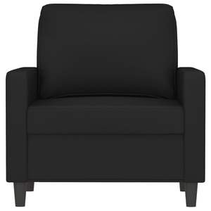 Fauteuil simple en velours noir 100% polyester avec structure métallique pour salon - Product Image 3