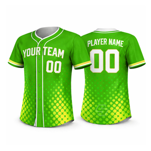 Maillots de baseball et de softball pour hommes adultes en tissu mesh respirant 100% polyester, manches courtes personnalisées, imprimé à pois 220g - Product Image 5