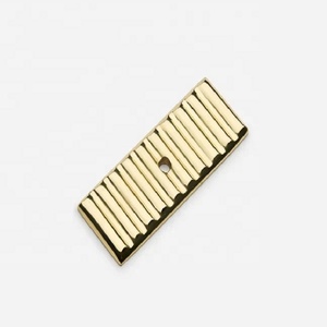 Pomo de latón de diseño moderno con placa trasera rectangular, herraje duradero para muebles, acabado pulido en oro brillante, para tiradores de gabinetes - Product Image 1