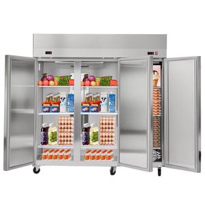 Congélateur/Réfrigérateur vertical commercial en acier inoxydable 72 po de large, 51 pi³ (3 portes) avec dégivrage automatique - Product Image 1