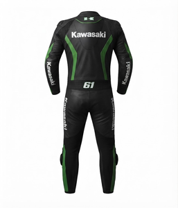 Combinaison de moto Rawasaki en cuir premium MotoCP Racing 1 pièce, équipement de conduite avec bosse niveau 2 CE, sur mesure - Product Image 2