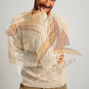 Pulls en tricot respirants et à séchage rapide en coton 100% pour l'hiver, taille plus, saison d'automne, haute qualité, mode, pulls pour hommes en coton 100% - Product Image 3