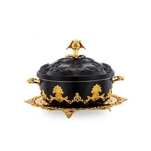 Olla de acero inoxidable martillada, diseño novedoso, olla tipo cacerola con acabado dorado y asas para accesorios de cocina - Product Image 6