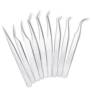 Pince à cils personnalisée avec logo, en acier inoxydable arc-en-ciel, à pointe incurvée de précision, outils d'extension de fibres - Product Image 4