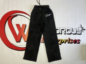 custom Cotton <b>embroidery</b> Jogger Sweat Pants Heavyweight Wide Leg acid washed pant Distressed Blank Men's Baggy Sweatpants - Product Image 3