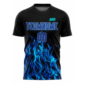 เสื้อฟุตบอลซับลิเมชั่นคุณภาพสูง ผลิตตามสั่ง 100% โพลีเอสเตอร์ ชุดกีฬาแบบกำหนดเองสำหรับขายออนไลน์ - Product Image 1