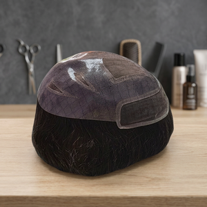 Demi-perruque en cheveux humains, toupet à dentelle frontale, ondulations naturelles, doux, pour hommes, cheveux Remy, bonnet portable imperméable - Product Image 2