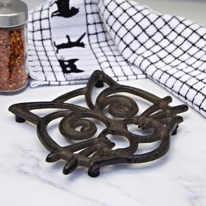 Handcrafted Iron Metal Trivet Heat Resistant Kitchen Accessory Durable Hot Dish Holder Table Protector for Serving and Dining - Product Image 2