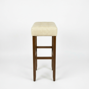 Juego de 2 Taburetes de Bar y Barra de Cocina de Cuero PU, Juego de Taburetes Tapizados en Cuero PU con Madera Maciza, Altura de Barra y Cocina - Product Image 5