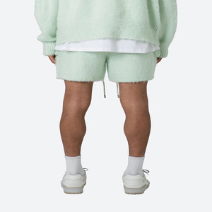 Shorts en maille de mohair décontractés de haute qualité pour femmes, coupe ample, en laine moelleuse, taille à cordon de serrage, tricot d'hiver - Product Image 6