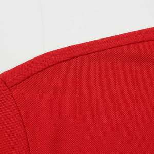Chemise de golf à manches courtes pour homme, rouge, logo imprimé par transfert thermique sur le devant, tissu jersey décontracté, respirant, polyester/coton 180g, boutons - Product Image 4