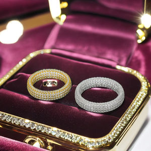 Anillo de Eternidad Aniva Fashion, Plata de Ley S925, Tres Hileras, Diamantes de Laboratorio con Corte Brillante, Certificado IGI, para Mujer y Hombre - Product Image 6