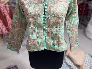 <b>Quilted</b> Cotton <b>Jacket</b> With Mandarin Collar Floral Print Single Button Closure Women's Autumn Wear GIFT FOR HER - Product Image 3