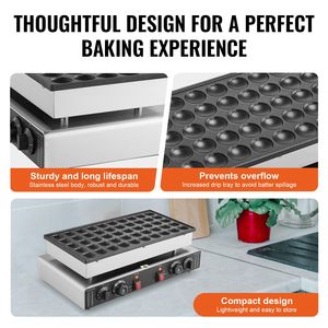 Mini Macchina Elettrica Commerciale per Pancake, Diametro 43mm, per Dorayaki, 1700W, Antiaderente, per Poffertjes - Product Image 4