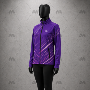 Chaqueta de Forro Polar de Poliéster para Mujer, con Cierre Completo, para Yoga, Manga Larga, Cuello Alto - Product Image 4