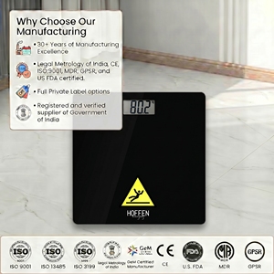 HOFEN Digital Bathroom <b>Scale</b> 180kg Capacity Tempered Glass Non-Slip LCD Display <b>Weight</b> Measuring <b>Scale</b> - Product Image 1