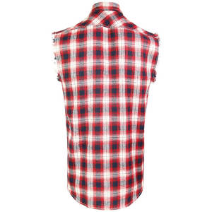 Camisa de Franela sin Mangas Personalizada, Fabricante de Camisas de Franela OEM, Camisas con Botones, Camisas sin Mangas para Rendimiento Muscular - Product Image 5