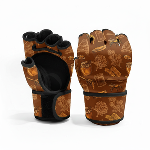Guantes de Sparring MMA con Diseño Impreso Personalizado, de Cuero PU, para Entrenamiento de Boxeo, con Palma Abierta, Guantes de Protección para Kickboxing - Product Image 4