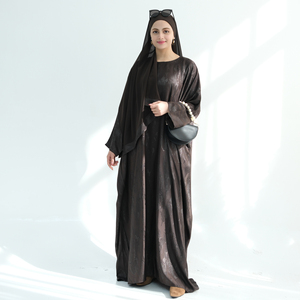 2025 New Premium Satin Women's Abaya Dress Butterfly <strong>Kaftan</strong> for Muslims <strong>Plus</strong> <strong>Size</strong> for Ramadan EID for Spring Autumn Seasons - Product Image 2