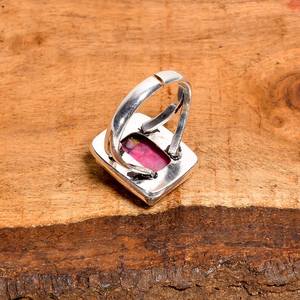 Bague réglable en cuivre turquoise rose, argent sterling 925, style vintage, bijoux faits à la main, cadeau pour femme - Product Image 5