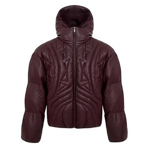 เสื้อแจ็คเก็ตบับเบิ้ลซิปสไตล์ฮิปฮอป Y2K สำหรับผู้ชาย ออกแบบเองได้ แฟชั่นสตรีทแวร์ฤดูหนาว คอตั้ง สีดำ เย็บแบบสั่งทำพิเศษ - Product Image 1