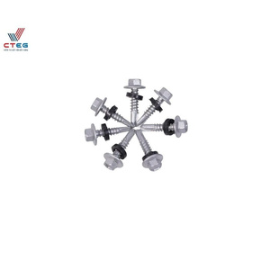 สกรูหัวหกเหลี่ยมแบบเจาะเองเคลือบดาโครเมทสำหรับงานยึดคานเหล็ก - Product Image 1