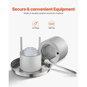 Kit per la creazione di sfere di ghiaccio a forma di diamante da 2,4 pollici in alluminio aeronautico, con pinza per ghiaccio e pressa per ghiaccio a forma di diamante D - Product Image 5