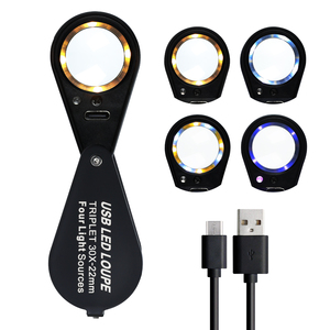 30X Jewelers Loupe with UV & LED <b>Lights</b> with Four <b>Light</b> Modes,22mm Portable Pocket Foldable Loupe Jewelry Magnifier for Jewelry - Product Image 1
